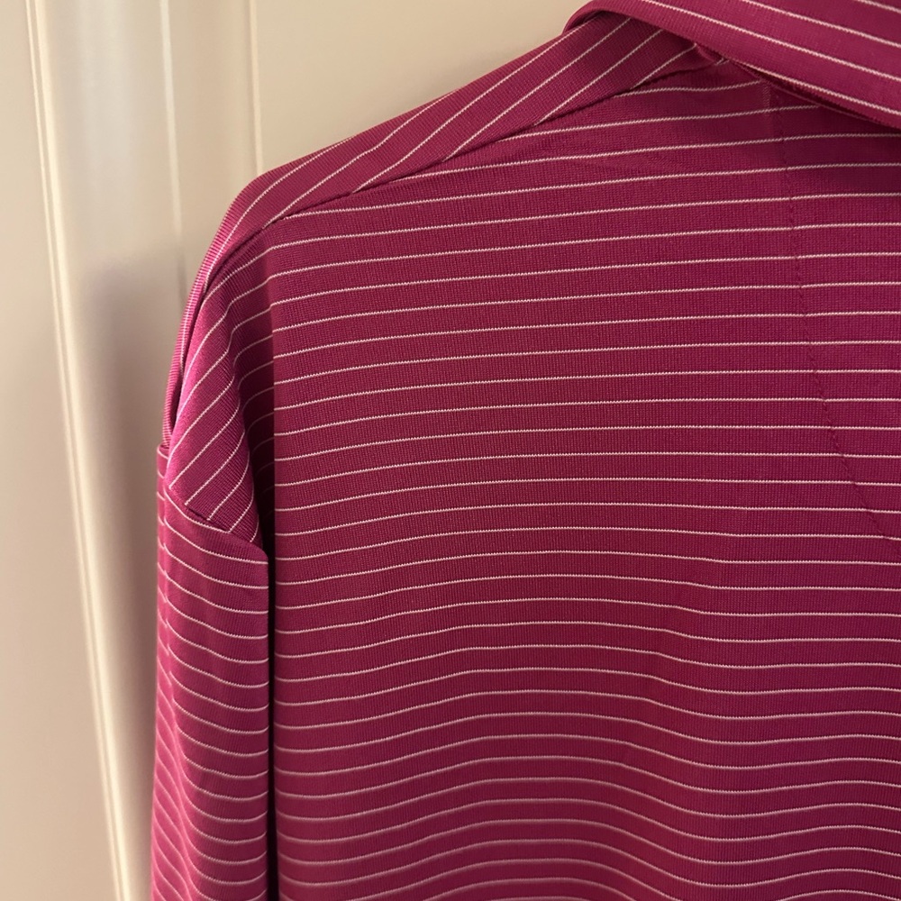Jack Nicklaus dark pink striped golf polo - Picture 11 of 13